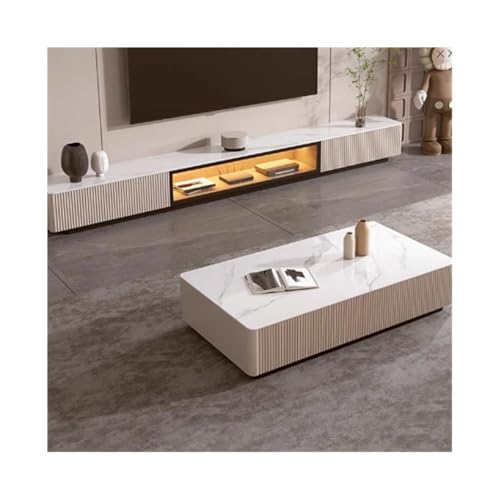 FAJNUZI2024 Couchtisch Rock Board Moderne Einfache Kleine Wohnung Boden Schrank Wohnzimmer Haushalt Kaffee Tisch Wohnzimmertisch(Weiß,Klein) von FAJNUZI2024