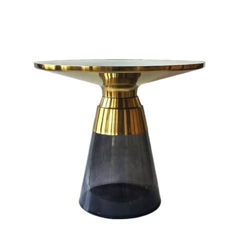 FAJNUZI2024 Couchtisch Tee Tisch Glas Material Wohnzimmer Hause Bunte Tee Tisch Seite Ecke Mehrere Wohnzimmertisch(Schwarz) von FAJNUZI2024