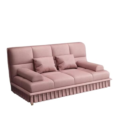 FAJNUZI2024 Klappbares Schlafsofa Cat Scratch Ledersofa for Liegen, multifunktionales Klappdesign, geeignet for kleine Wohnungen(Pink,Mittel) von FAJNUZI2024
