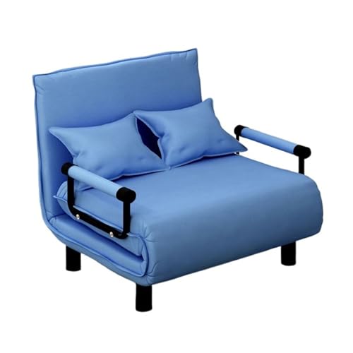 FAJNUZI2024 Klappbares Schlafsofa Schlafsofa, umwandelbarer Stuhl, multifunktionaler, klappbarer Ottoman, modernes Gästebett for kleine Zimmerwohnungen(Blue,80cm) von FAJNUZI2024