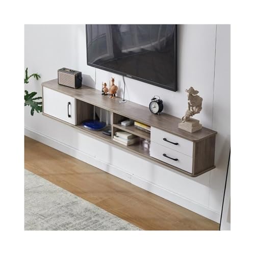 FAJNUZI2024 Lowboard Hängend Schwebende TV-Einheit, an der Wand montierter TV-Schrank, Entertainment-Medienkonsole, Center-Speicher-TV-Bank for das Wohnzimmer TV Schrank(Grigio) von FAJNUZI2024