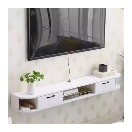 FAJNUZI2024 Lowboard Hängend Schwebender TV-Ständer mit Schublade, Media Console Entertainment Center for den Unterschrank des Fernsehers TV Schrank(Weiß) von FAJNUZI2024