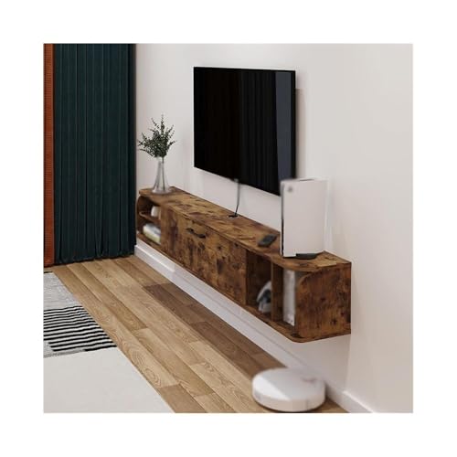 FAJNUZI2024 Lowboard Hängend Schwebendes TV-Regal, wandmontierter TV-Schrank, schwebende Regale mit Tür, Entertainment-Medienkonsole TV Schrank(1708x237x268mm) von FAJNUZI2024
