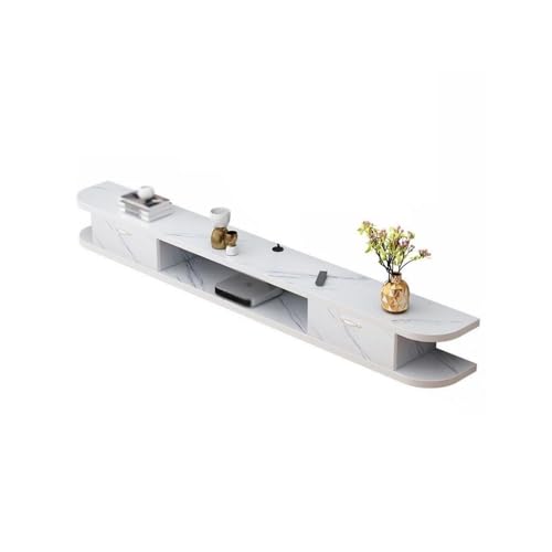 FAJNUZI2024 Lowboard Hängend Schwebendes TV-Ständerregal, Medienkonsole, TV-Schrank mit 2 Türen for Wohnzimmer und Schlafzimmer TV Schrank(Weiß,Mittel) von FAJNUZI2024