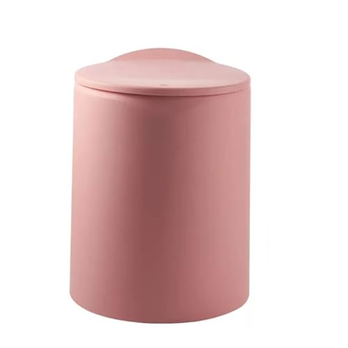 FAJNUZI2024 Mülleimer Drücken Sie Typ Mülleimer Haushalt Wohnzimmer kreative Toilette Badezimmer mit Deckel Papierkorb Schlafzimmer abgedeckt nordischen Stil Abfalleimer Papierkorb(Pink,Groß) von FAJNUZI2024
