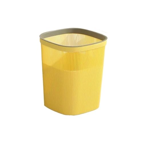 FAJNUZI2024 Mülleimer Mülleimer Haushalt große Kapazität Küche Bad Eimer Wohnzimmer Schlafzimmer Büro Papierkorb gut aussehend Abfalleimer Papierkorb(Yellow,Mittel) von FAJNUZI2024