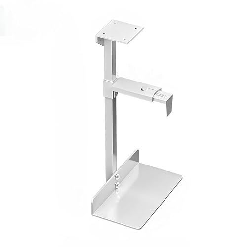FAJNUZI2024 PC Halterung Universelle PC-Gehäusehalterung, CPU-Ständerhalterung unter dem Schreibtisch und an der Wand, Verstellbarer PC-Tower-Aufhänger aus Stahl PC Tower Ständer(Weiß) von FAJNUZI2024
