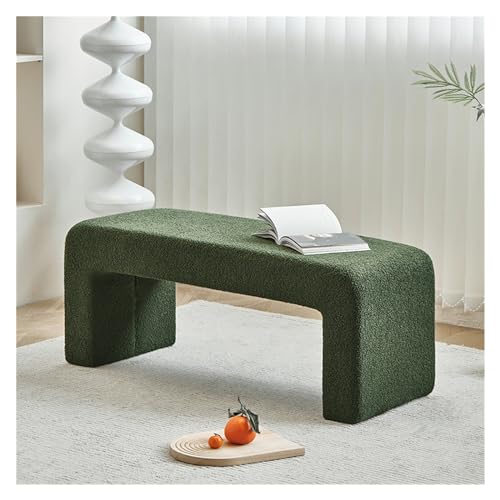 FAJNUZI2024 Schlafzimmerbank Gepolsterte Eingangsbank, Bettende-Bank for Schlafzimmer, Boucle-Ottoman-Bank, Moderne Schuhbank for Eingangsbereich, Wohnzimmer Bettbank(Green,150 * 40 * 45cm) von FAJNUZI2024