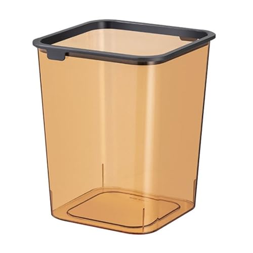 Mülleimer Quadratischer Mülleimer ohne Deckel, 15 l/4 Gallonen durchsichtiger Abfallkorb mit Druckring, oben offener moderner Haushaltsmülleimer for Wohnzimmer, Schlafzimmer, Büro Abfalleimer Papierko von FAJNUZI2024