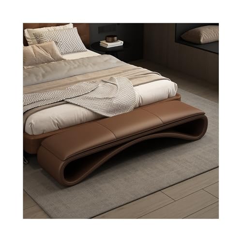 Schlafzimmerbank Nachttischhocker fürs Schlafzimmer, leichter luxuriöser Nachttisch, lange Bank, Design-Nachttischcouch, hochwertiger, einfacher, moderner Nachttischhocker Bettbank(Coffee) von FAJNUZI2024