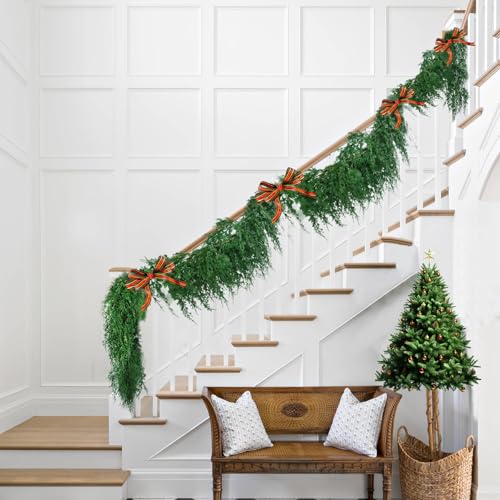 FAJUNZH Künstliche Weihnachtsgirlande mit Drachen-Wacholderblättern, festliche Urlaubsdekoration für TV-Schrank, Kamin, Innen- und Außenbereich, Winterfeier, handgefertigte Weihnachtsgirlande, 1 Stück FAJUNZH Künstliche Weihnachtsgirlande mit Drachen-Wacholderblättern, festliche Urlaubsdekoration für TV-Schrank, Kamin, Innen- und Außenbereich, Winterfeier, handgefertigte Weihnachtsgirlande, 1 Stück von FAJUNZH