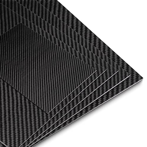 Carbonplatte 200 x 300 x 1 mm – 100% 3K Twill matte Köper Kohlefaserplatte für handgefertigte DIY-Geldbörsen-Modellteil-Reparaturplatte (200 X 300 X 1 MM) von FAKILO