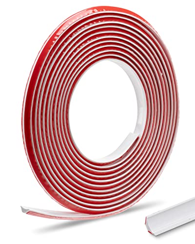 FAKILO 5M Selbstklebender Deckenleisten PVC Flexible Dreieck Zierleiste Weiße Wandleiste Deckenkanten Fliesenkantenleiste für Wandkanten Fliesenkanten(9 * 12mm) von FAKILO