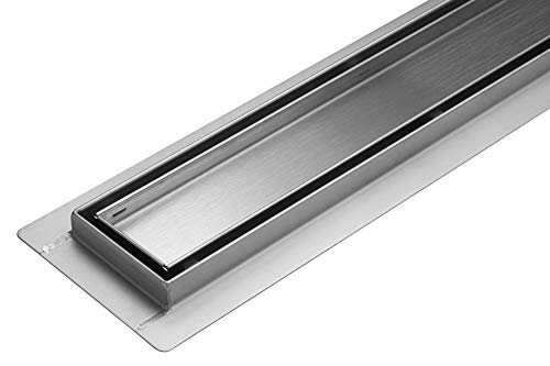 Duschrinne Bodenablauf Madeira 40 cm Edelstahl Siphon Befliesbar Ablaufrinne Ultra Flach von FALA