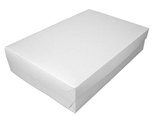 1-PACK Kuchenkarton - Tortenkarton für Rouladen, 30x45x10cm, weiß, 50 Stück von FALAMBI