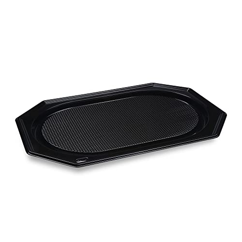 10 Stk. Catering-Platte rPET oval schwarz 54 x 36 cm von FALAMBI