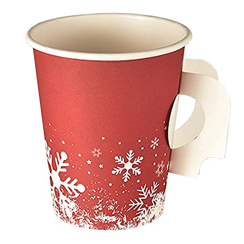 FALAMBI 1-PACK Henkelbecher Kaffeebecher Heiß- und Kaltgetränkebecher rot, Wintertime, Schneeflocke, 8oz., 200 ml, 150 Stk. FALAMBI 1-PACK Henkelbecher Kaffeebecher Heiß- und Kaltgetränkebecher rot, Wintertime, Schneeflocke, 8oz., 200 ml, 150 Stk. von FALAMBI