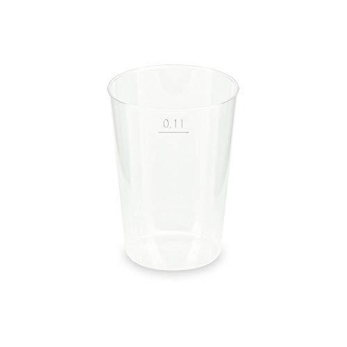 FALAMBI 400 Stk. Mehrwegbecher Pfandbecher transparent PP Eichstrich 0,1 l Ø 5,5 cm von FALAMBI