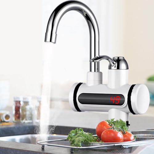 FALANZATH Elektrische Durchlauferhitzer Wasserhahn, 220V Temperaturanzeige Küchenarmatur Wasserhahn mit Durchlauferhitzer, 360° Swivel Küchenarmatur, 3-Sekunden-Aufheizung küchen wasserhahn von FALANZATH