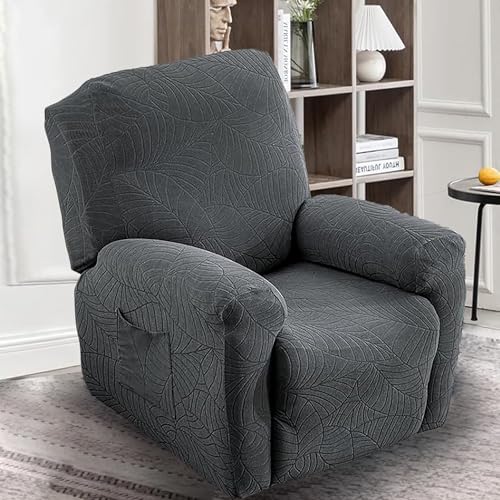 FALANZATH Stretch Sesselbezug 4-Teilig,Stretchhusse für Relaxsessel Mit Taschen,Wasserdicht Sesselbezug für Fernsehsessel,Komplett Sesselschoner Waschbar(4 Stück) von FALANZATH