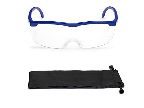 FALINGO Lupenbrille Vergrößerungsbrille Leselupe Lupe auf der Nase optische Vergrößerung auf 200% (Blau) von FALINGO