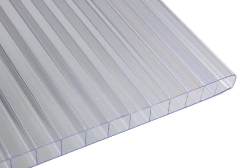 Falken Design Transparente doppelwandige Polycarbonat-Platte – 8 mm – UV-beständiges, leichtes, bruchsicheres Dachblech für Heimwerker, Gewächshäuser, Schuppen und den Außenbereich von FALKEN DESIGN