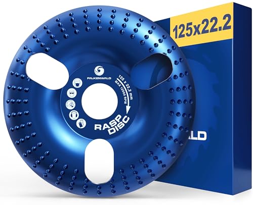 FALKENWALD® ClearView Raspelscheibe 125 Holz - Frässcheibe für Winkelschleifer Holz, Flex Scheibe Holz 125mm, Schruppscheiben, Holz schleifen - Rasp Disc Arc Vision von FALKENWALD