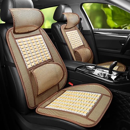 FALMDCQ 2 Sets Autositzkissen, Kompatibel für Citroen C-Quatre C-Triomphe C-Elysee, Belüftungsmatte aus Bambusseide, Lendenwirbelstütze,B von FALMDCQ