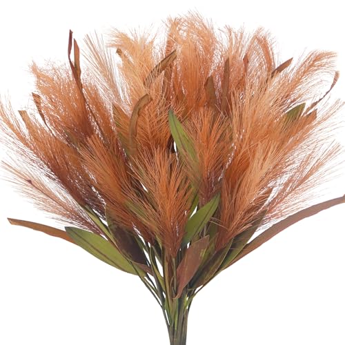 FALSKT 6 Stück 50cm Kunstblumen Wie Echt Pampasgras Deko Blumenstrauß Künstlich Pampas Gras Fake Flowers für Herbststrauß Deko, Hochzeitdeko, Wohnzimmer, Schlafzimmer von FALSKT