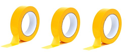Premium Goldband 30 mm x 50 m | Profi Soft Tape UV-beständig | Lackierband Kreppband Feinkreppband Abklebeband (3) von FAMA Fachbedarf für Malerwerkzeuge