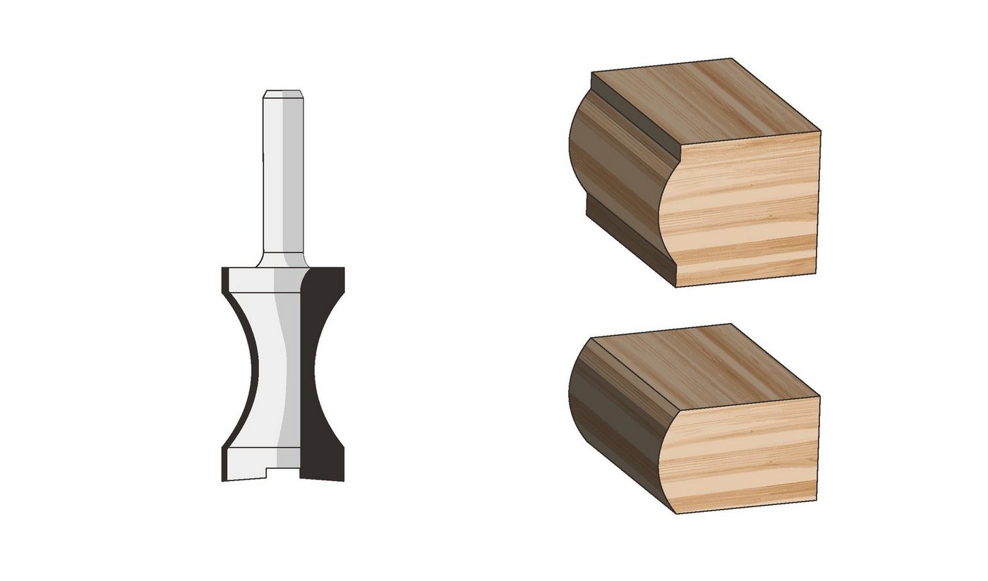 FAMAG Schaftfräser FAMAG Flachstabfräser HM 20,2x32x62,6mm, Radius 18mm, Schaft 8mm - 3125.820 von FAMAG