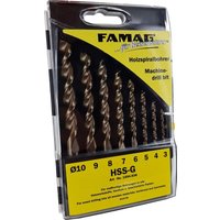 Holzspiralbohrersatz 8-teilig D=3,4,5,6,7,8,9,10mm in Kassette - Famag von FAMAG