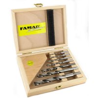 Famag - Spiralbohrer Set für Holz, 7-teilig, hss-g, 3-12 mm, Holz-Box, Holzbohrer von FAMAG