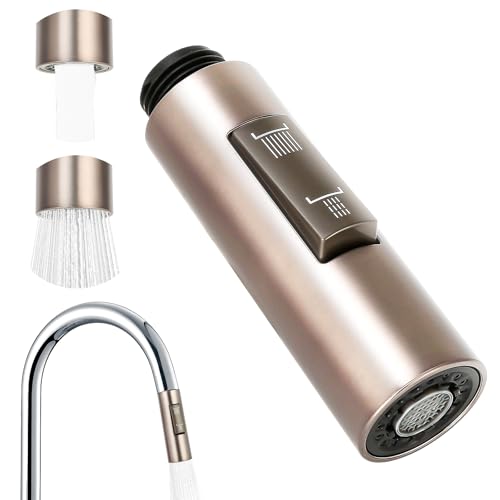 Brausekopf Küchenarmatur, Wasserhahn Ersatz mit 2 Modi Verstellbar, Handbrause Wassersparer für Wasserhahn, Herausziehbarer Geschirrbrause Ersatzkopf für Brause Küche Bad Aufsatz von FAMCUCHE