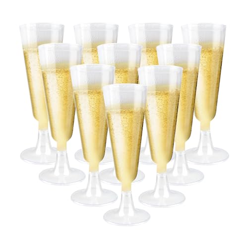 FAMCUCHE 20 Stück Plastik Sektgläser, Durchsichtige Sektgläser Kunststoff Champagner Gläser, 160ml Transparent Plastik Sektgläser Champagnergläser Plastikbecher Für Hochzeit Geburtstage Partys von FAMCUCHE