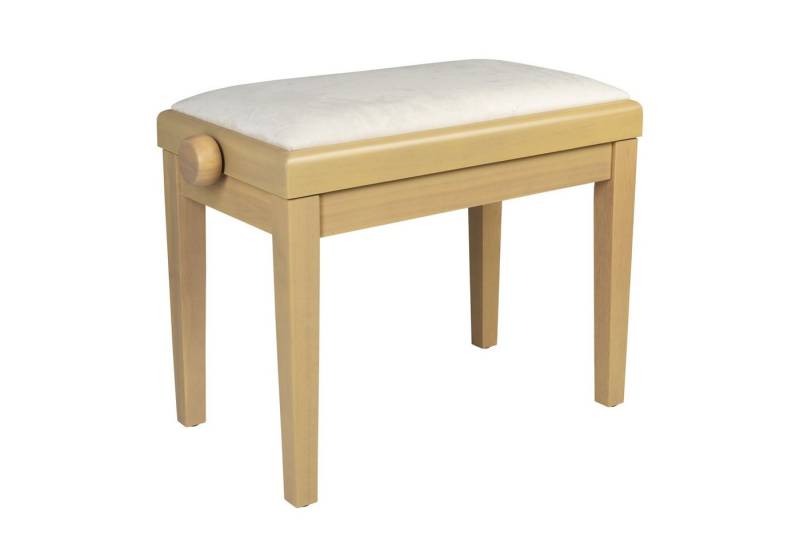 FAME Klavierbank (PB-10C WA Höhenverstellbare Klavierbank Weißer Velour-Bezug Solide Verarbeitung Gepolsterte Sitzfläche Strapazierfähig 48-56 cm Höhe 53 cm x 31 cm Sitzfläche, Sitzbänke, Klavierbänke), Klavierbank, höhenverstellbar, weißer Velour-Bezug von FAME