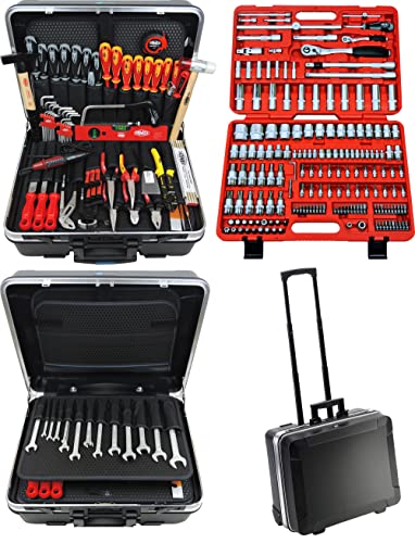 FAMEX 604-18 Profi Werkzeugkoffer in ABS-Schalenkoffer Trolley - mit 174-tlg. Steckschlüsselsatz - High End Qualität - mit Werkzeugen aus deutscher Produktion FAMEX 604-18 Profi Werkzeugkoffer in ABS-Schalenkoffer Trolley - mit 174-tlg. Steckschlüsselsatz - High End Qualität - mit Werkzeugen aus deutscher Produktion von FAMEX