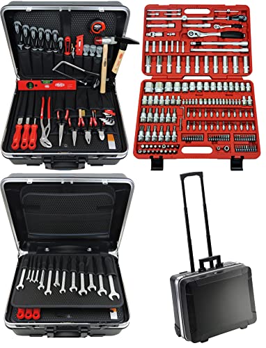 FAMEX 606-08 Profi Werkzeugkoffer in ABS-Schalenkoffer - Komplettset im Trolley - High End Qualität - Großteil der Werkzeuge aus deutscher Produktion von FAMEX