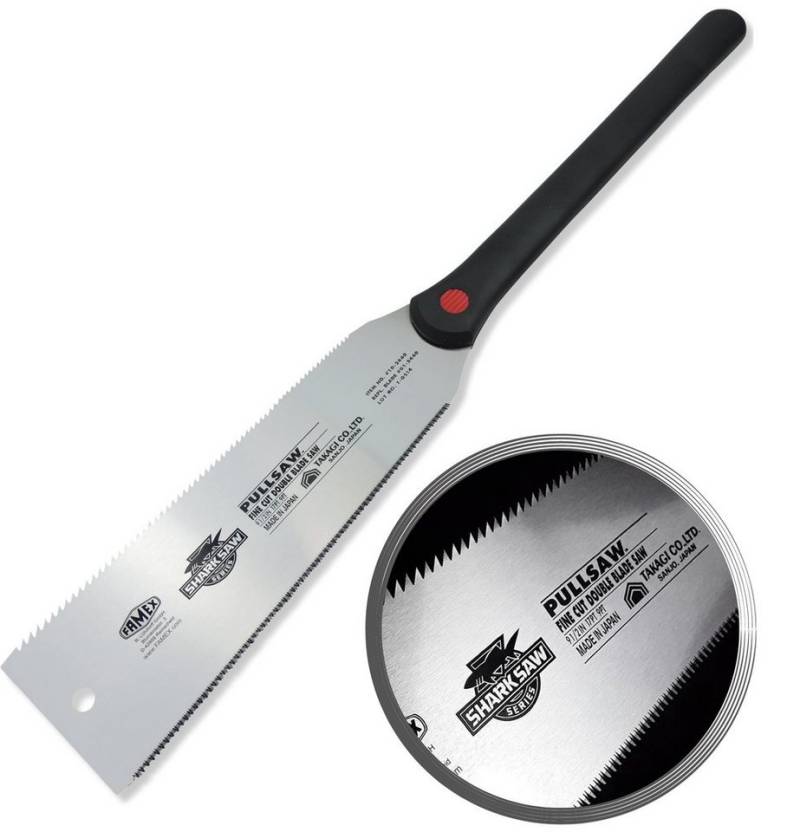FAMEX Japansäge 5510 Zugsäge Ryoba 240mm (Handsäge, Feinsäge), Made in Japan, 9-17 TPI, Karbonstahl von FAMEX
