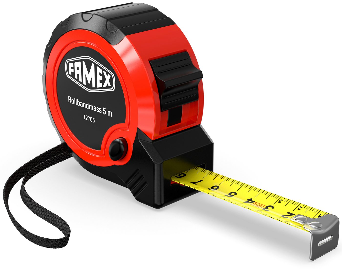 FAMEX Rollbandmaß 12706 Rollbandmaß, Trageschlaufe, Gürtelklemme, 5m FAMEX Rollbandmaß 12706 Rollbandmaß, Trageschlaufe, Gürtelklemme, 5m von FAMEX
