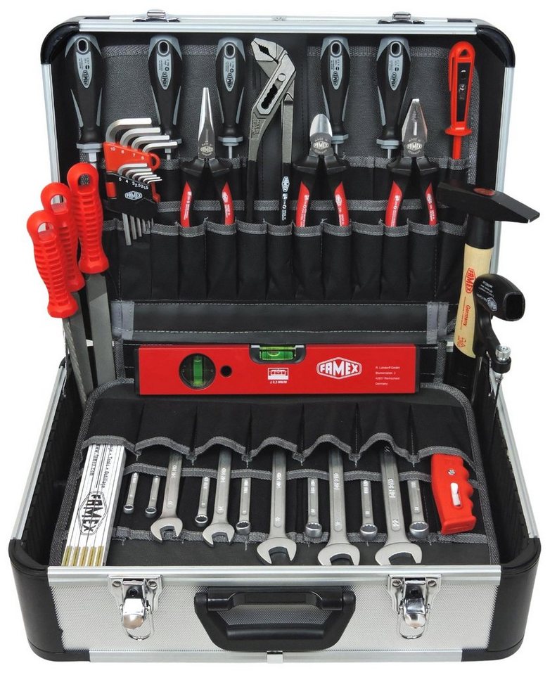 FAMEX Werkzeugset 429-88 Profi Alu Werkzeugkoffer mit Werkzeug Set - PROFESSIONAL, (Werkzeug Satz), TOP-Qualität von FAMEX