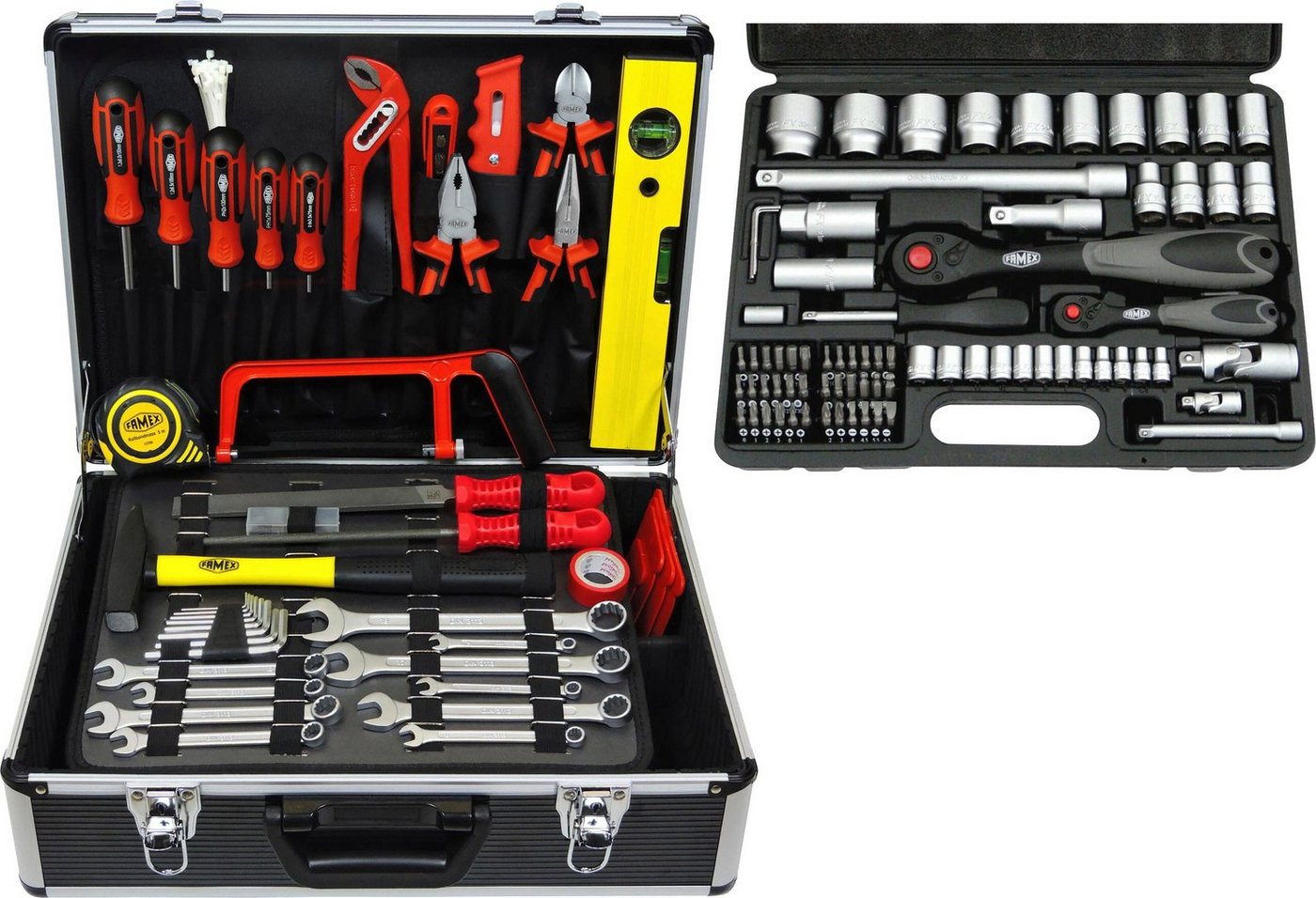 FAMEX Werkzeugset 744-48, 159-teilig, Werkzeugkoffer mit Werkzeug von FAMEX