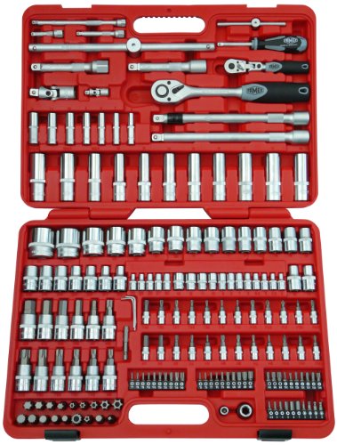 FAMEX 525-21 Profi Steckschlüsselsatz mit Gelenk- und Feinzahnknarre - Werkzeugkoffer mit Werkzeug Set in TOP Qualität- 174-teilig von FAMEX