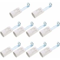 Gabrielle 10 Stück Kerzen-Kronleuchtersockel, weiße Abdeckung, Lampenfassungen, Kandelaberhalter, Stützteile, Lichtsockel Gabrielle 10 Stück Kerzen-Kronleuchtersockel, weiße Abdeckung, Lampenfassungen, Kandelaberhalter, Stützteile, Lichtsockel von FAMILLE