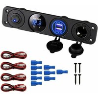Famille - gabrielle 4-in-1-Marine-Schalttafel, 12 v 4,2 a Dual-USB-Buchse, Ladegerät, Steckdose und LED-Voltmeter und Zigarettenanzünder von FAMILLE