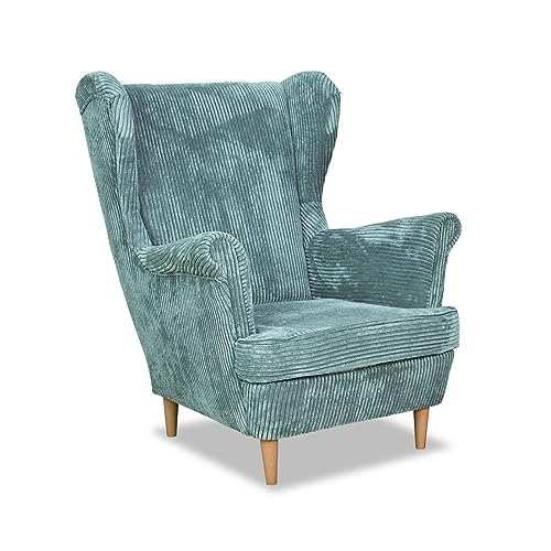 FAMILY MEBLE Bonito Sessel Mint Cord | Sessel für Wohnzimmer, Schlafzimmer, Büro | Elegantes modernes Design | Bequeme Sitzfläche und Rückenlehne von FAMILY MEBLE