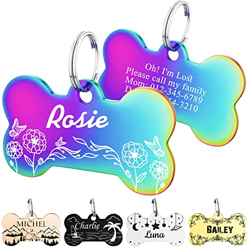 Gravierte Hundemarken - FAMIPAWS Personalisierte Hunde-ID-Tags, doppelseitig mit Namen, Telefonnummer & Design - Verschiedene Formen & Farben, Knochen Gravierte Hundemarken - FAMIPAWS Personalisierte Hunde-ID-Tags, doppelseitig mit Namen, Telefonnummer & Design - Verschiedene Formen & Farben, Knochen von FAMIPAWS