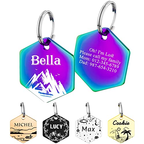 Gravierte Hundemarken - FAMIPAWS Personalisierte Hunde-ID-Tags, doppelseitig mit Namen, Telefonnummer & Design - Verschiedene Formen & Farben, Sechseck Gravierte Hundemarken - FAMIPAWS Personalisierte Hunde-ID-Tags, doppelseitig mit Namen, Telefonnummer & Design - Verschiedene Formen & Farben, Sechseck von FAMIPAWS