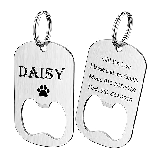 Hundemarke mit Gravur - FAMIPAWS Dog Tag Personalisiert mit Name, Symbol und Telefonnummer - Namensschild für Halsband - Tiermarke für Hunde, Katzen & Welpen - Flaschenöffner Hundemarke mit Gravur - FAMIPAWS Dog Tag Personalisiert mit Name, Symbol und Telefonnummer - Namensschild für Halsband - Tiermarke für Hunde, Katzen & Welpen - Flaschenöffner von FAMIPAWS