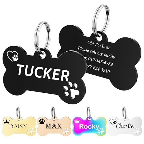 Hundemarke mit Gravur - FAMIPAWS Dog Tag Personalisiert mit Name, Symbol und Telefonnummer - Namensschild für Halsband - Tiermarke für Hunde, Katzen & Welpen - Knochen-Pfote Hundemarke mit Gravur - FAMIPAWS Dog Tag Personalisiert mit Name, Symbol und Telefonnummer - Namensschild für Halsband - Tiermarke für Hunde, Katzen & Welpen - Knochen-Pfote von FAMIPAWS